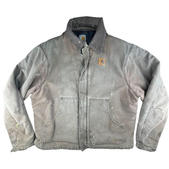 Carhartt J22 full zip vintage coat jacket faded brown chore Detroit men's XL fit